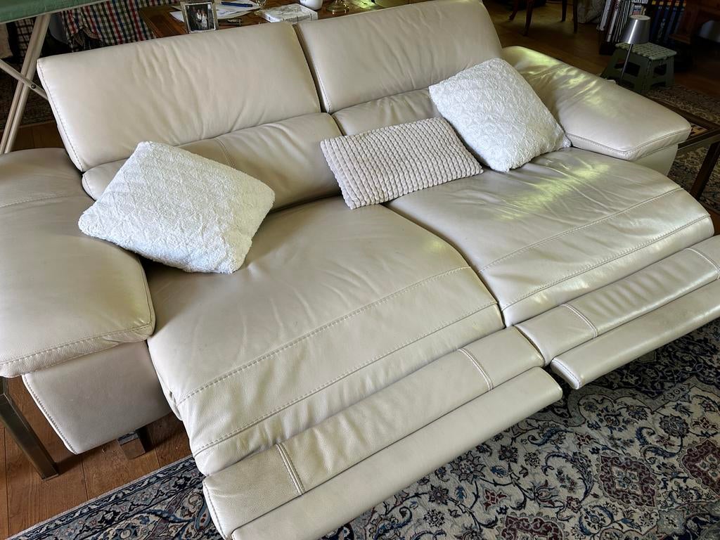 Montel 2,5-zits bank - Leren bankstel, Huis en Inrichting, Banken | Sofa's en Chaises Longues, Ophalen, Gebruikt, Driepersoons