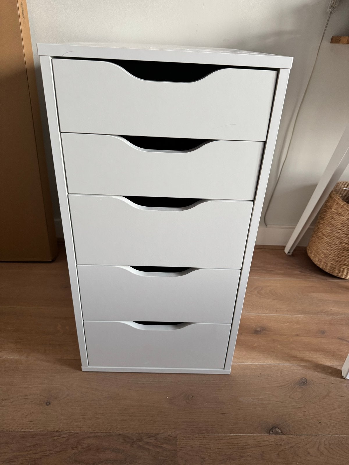 IKEA Alex ladeblok met 5 laden - Wit, Ophalen, Overige materialen, Minder dan 50 cm, 5 laden of meer