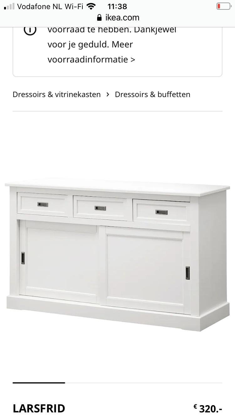 IKEA LARSFRID Dressoir/Buffetkast - Nieuw in doos, Huis en Inrichting, Kasten | Dressoirs, Ophalen, 100 tot 150 cm, Nieuw, Met lade(s)