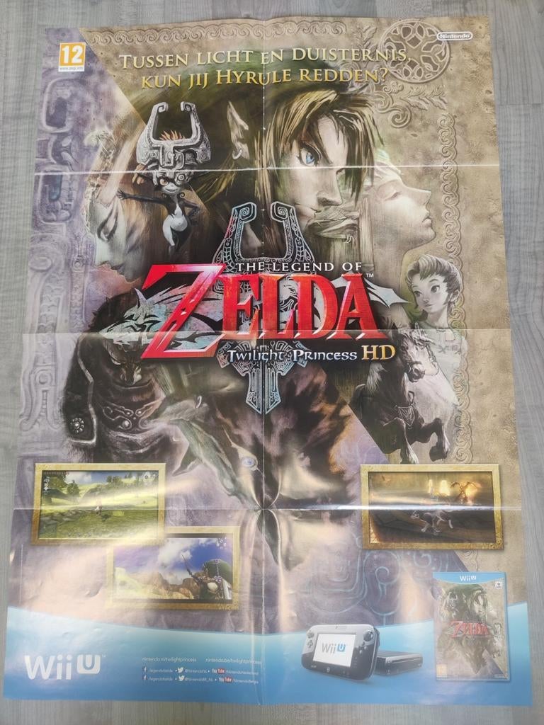 The Legend of Zelda Twilight Princess HD poster Wii U, Spelcomputers en Games, Games | Nintendo Wii U, Avontuur en Actie, 1 speler