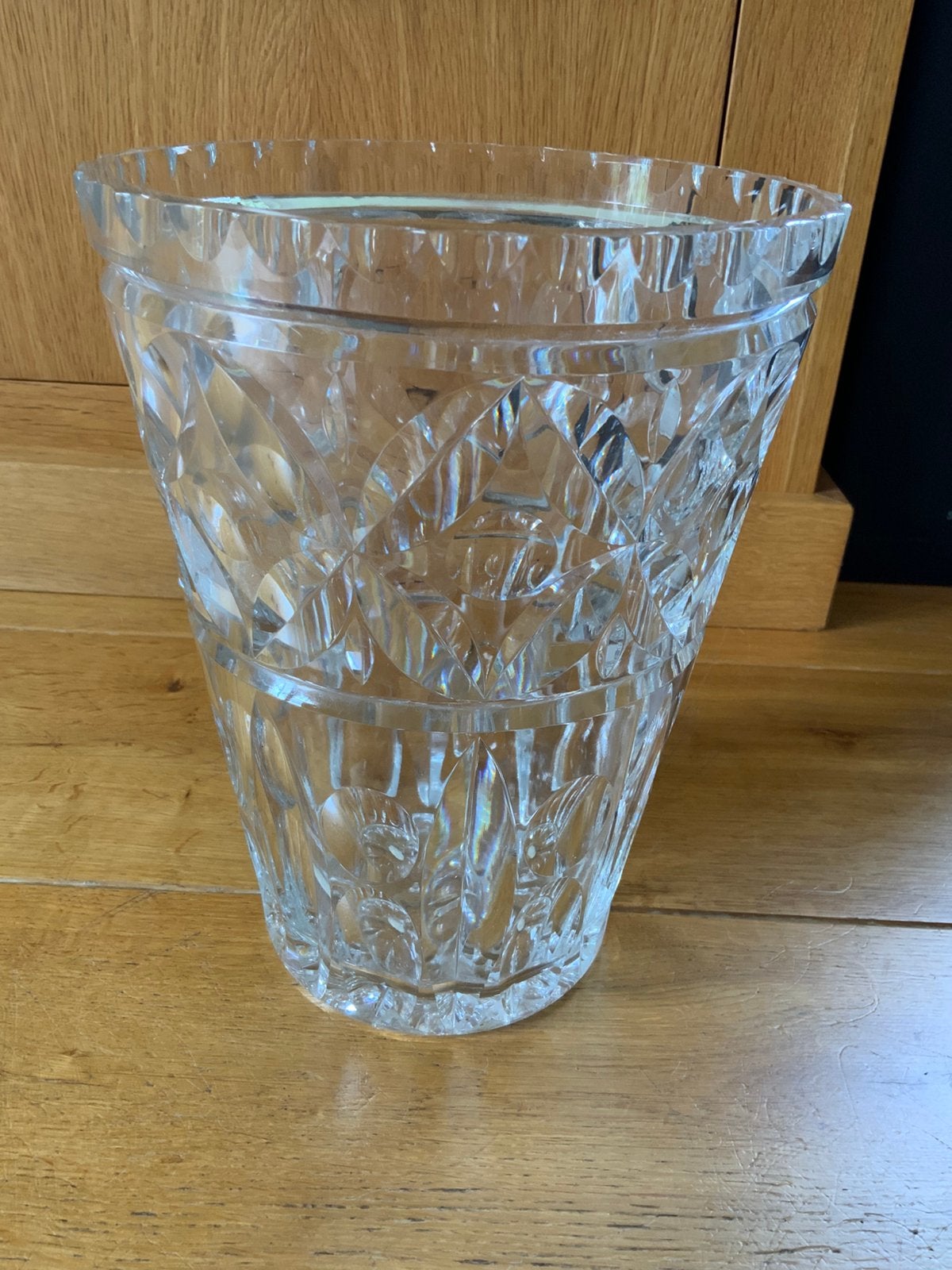 Prachtige Grote Vintage Kristallen Vaas Van Loodkristal, Ophalen of Verzenden
