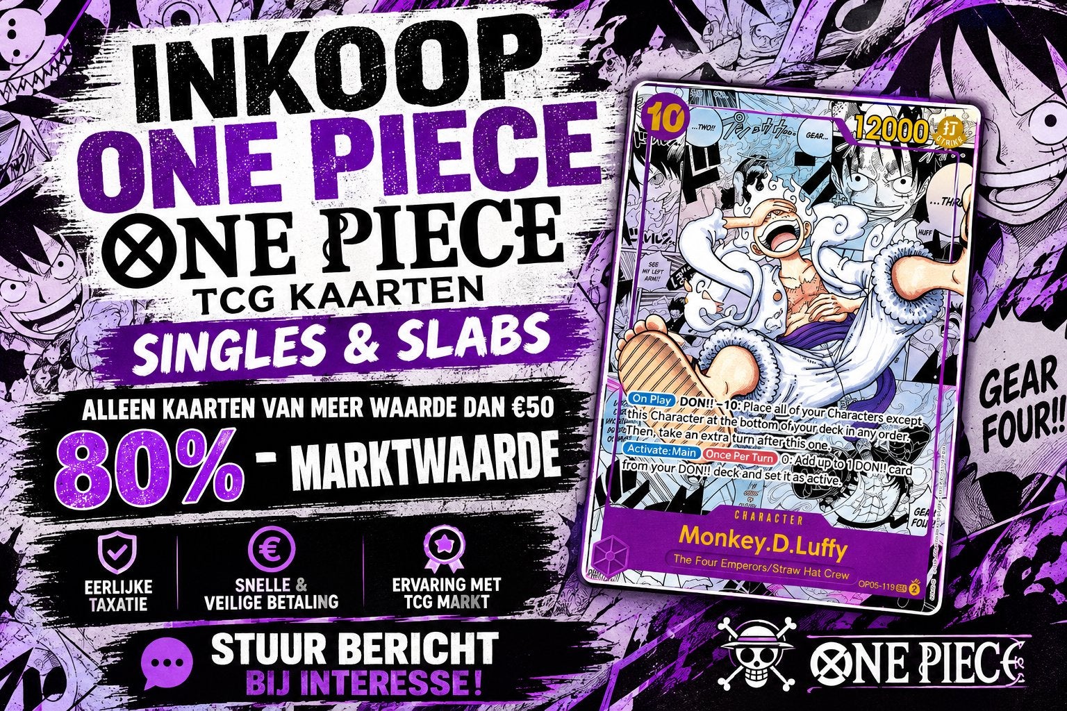 ‍️🏴‍☠️INKOOP ONE PIECE TCG KAARTEN🏴‍☠️, Ophalen of Verzenden, Nieuw, Meerdere kaarten, Foil