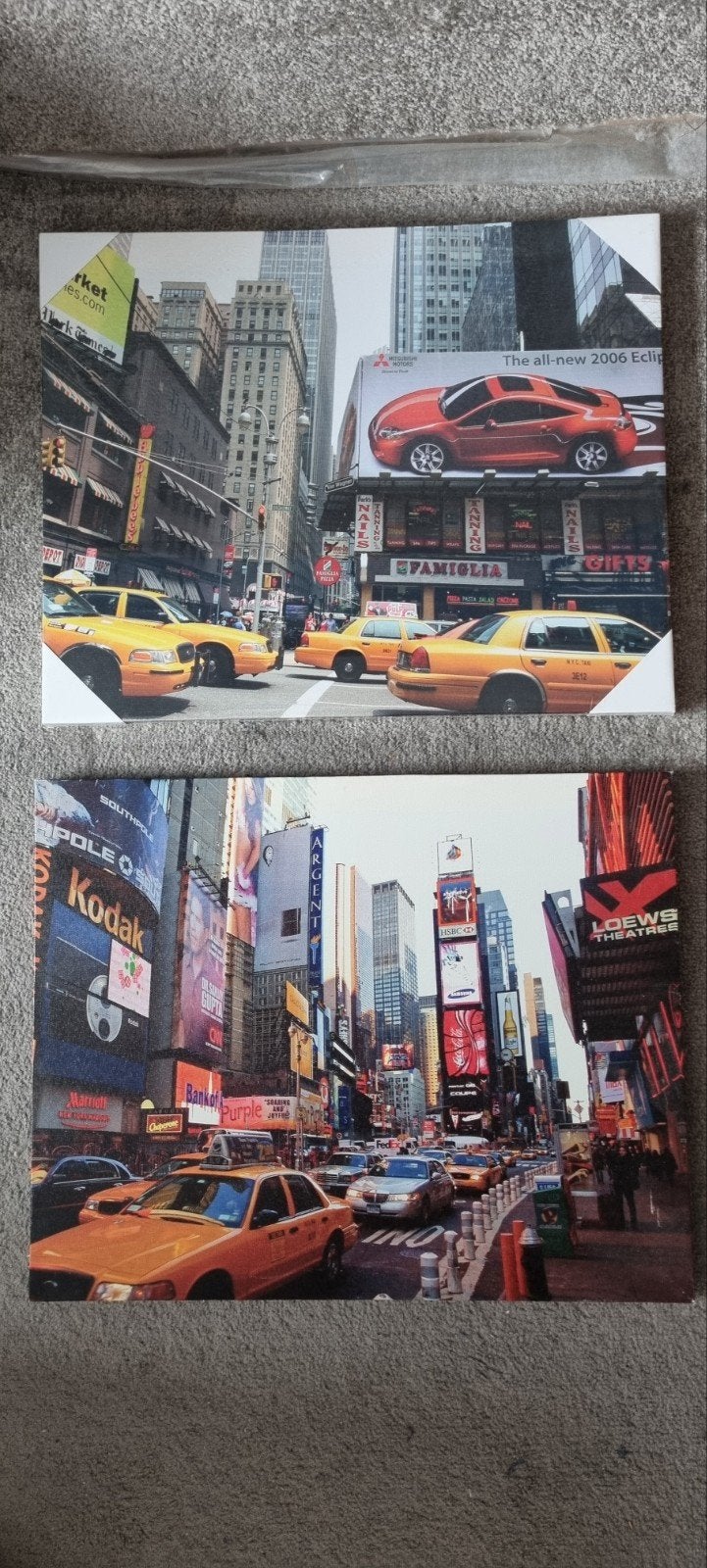 Twee leuke canvas NewYork schilderijen, Ophalen, Minder dan 50 cm, Schilderij