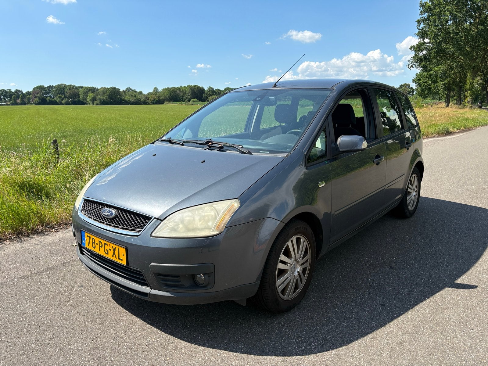 Ford C-Max 1.8 92KW 2004 Grijs inruilkoopje !, Auto's, Voorwielaandrijving, Stoelverwarming, 4 cilinders, 1200 kg