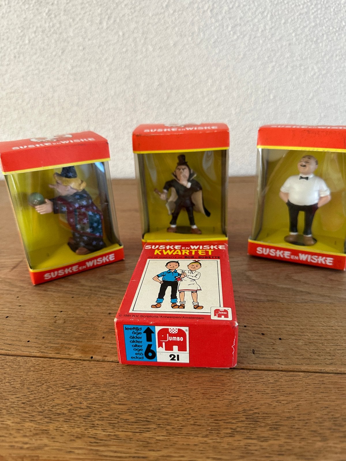 Suske en Wiske Beeldjes en Kwartetspel - Vintage Collectie, Ophalen of Verzenden, Suske en Wiske, Zo goed als nieuw, Beeldje of Figuurtje