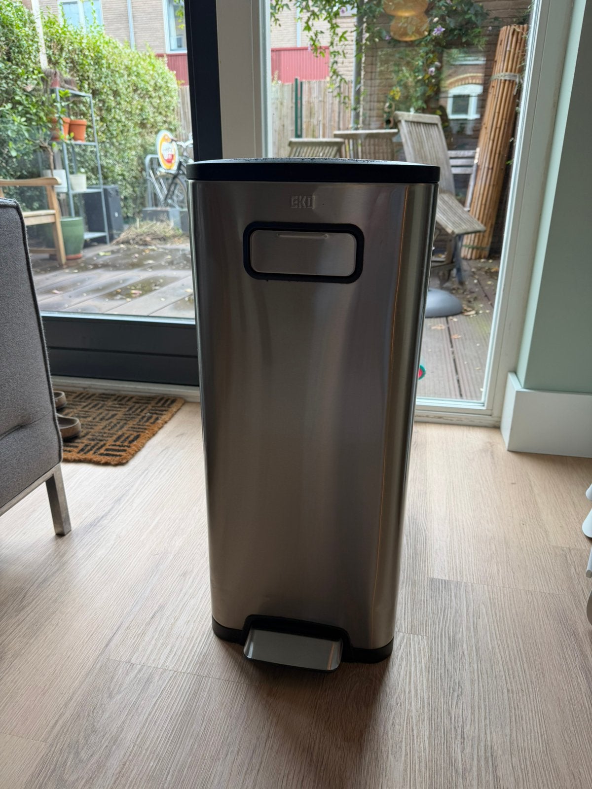 Titel: EKO Ecofly afvalbak 2 x 20 liter – RVS, 40 liter of meer, Ophalen, Zo goed als nieuw, Rvs