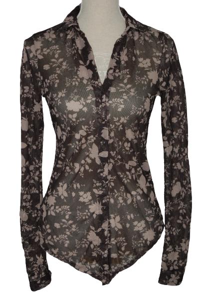 Chipie de Ville retro blouse, taupe/bruin, Mt. M, Maat 38/40 (M), Chipie de Ville, Overige kleuren, Verzenden