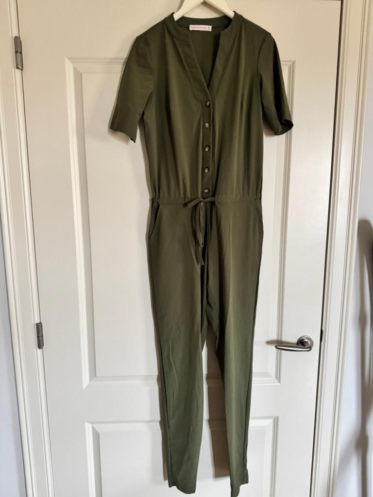 Studio Anneloes jumpsuit kaki groen maat S, Kleding | Dames, Jumpsuits, Ophalen of Verzenden, Zo goed als nieuw, Maat 36 (S), Groen