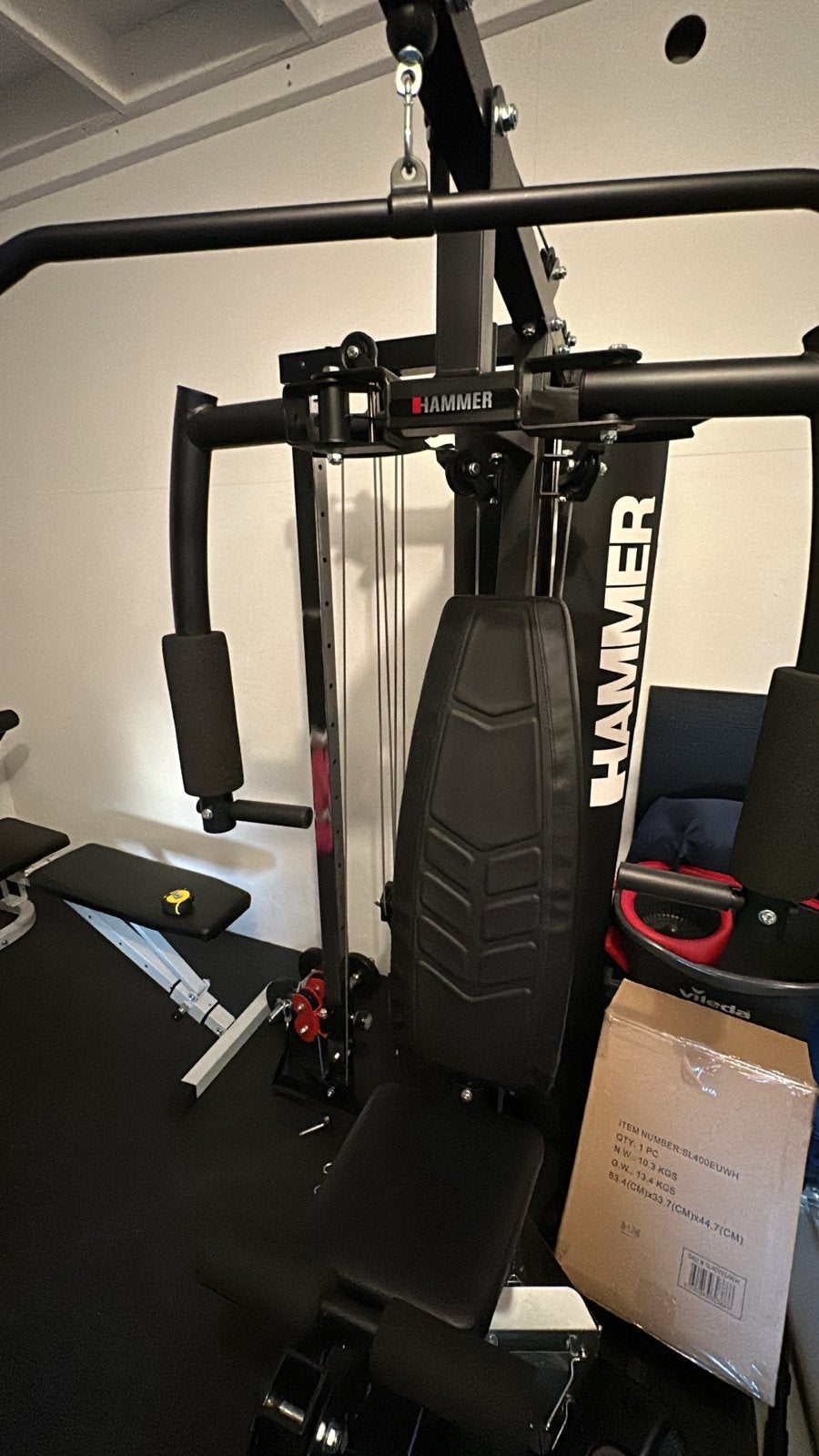 Ferrum TX2 met Pulley & Tunturi 100 kg Olympische Barbell, Ophalen, Zo goed als nieuw, Armen, Overige typen