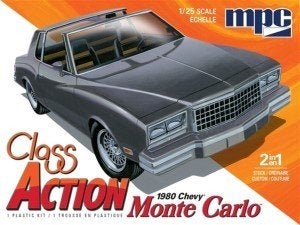 Bouwdoos 1980 Chevy Monte Carlo+trailer+motorfiets  MPC, Hobby en Vrije tijd, Modelbouw | Auto's en Voertuigen, Overige merken