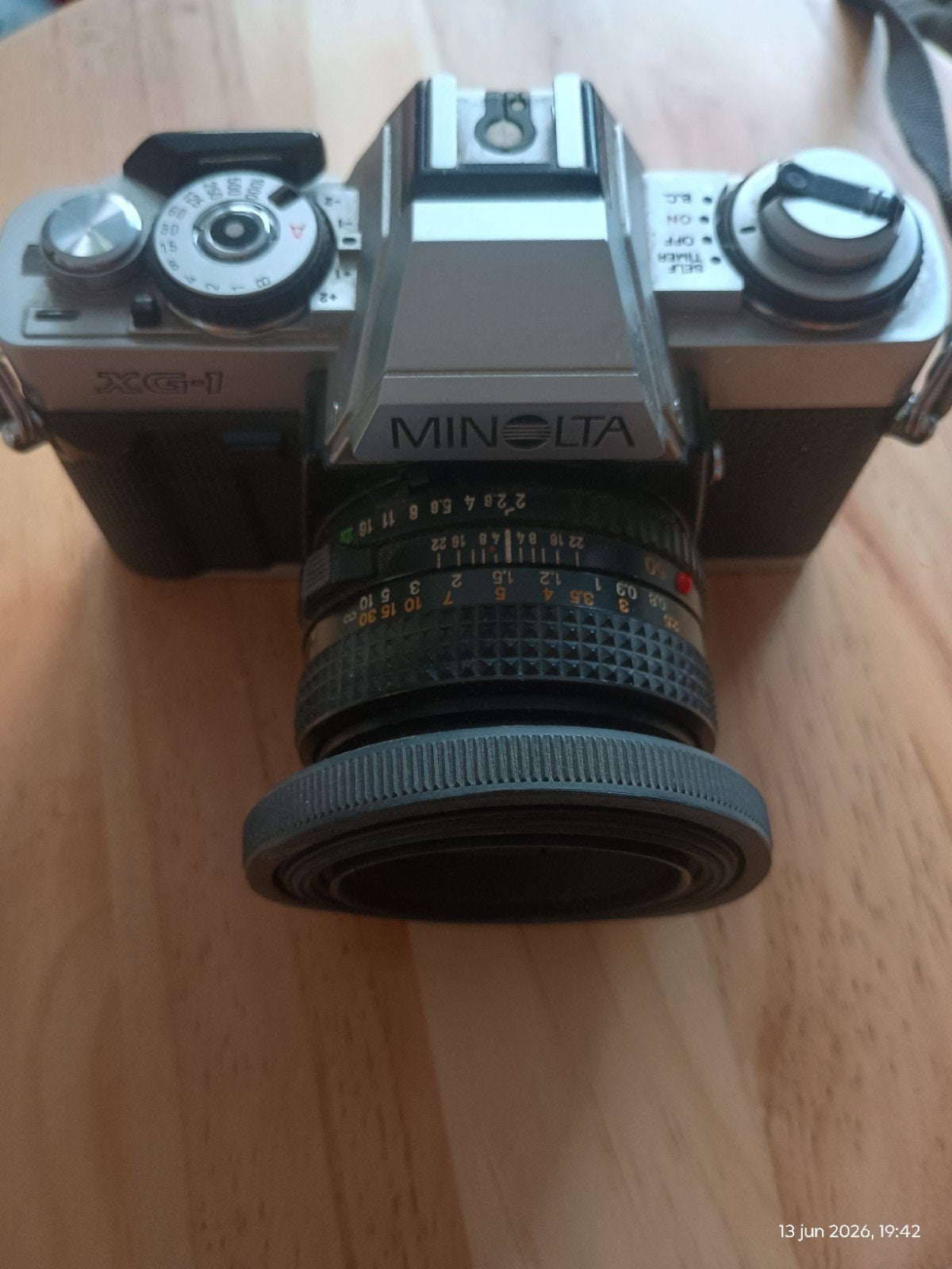 Minolta XG-1 analoge SLR camera met Minolta MD 50mm 1:2 lens, Ophalen of Verzenden, Spiegelreflex, Minolta