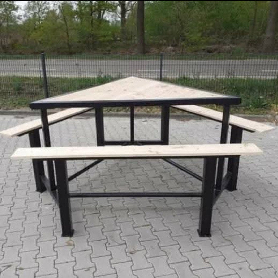 Mooie Nieuwe Stalen Terrastafel/Hoge Picknicktafel, Ophalen, Nieuw, Rechthoekig