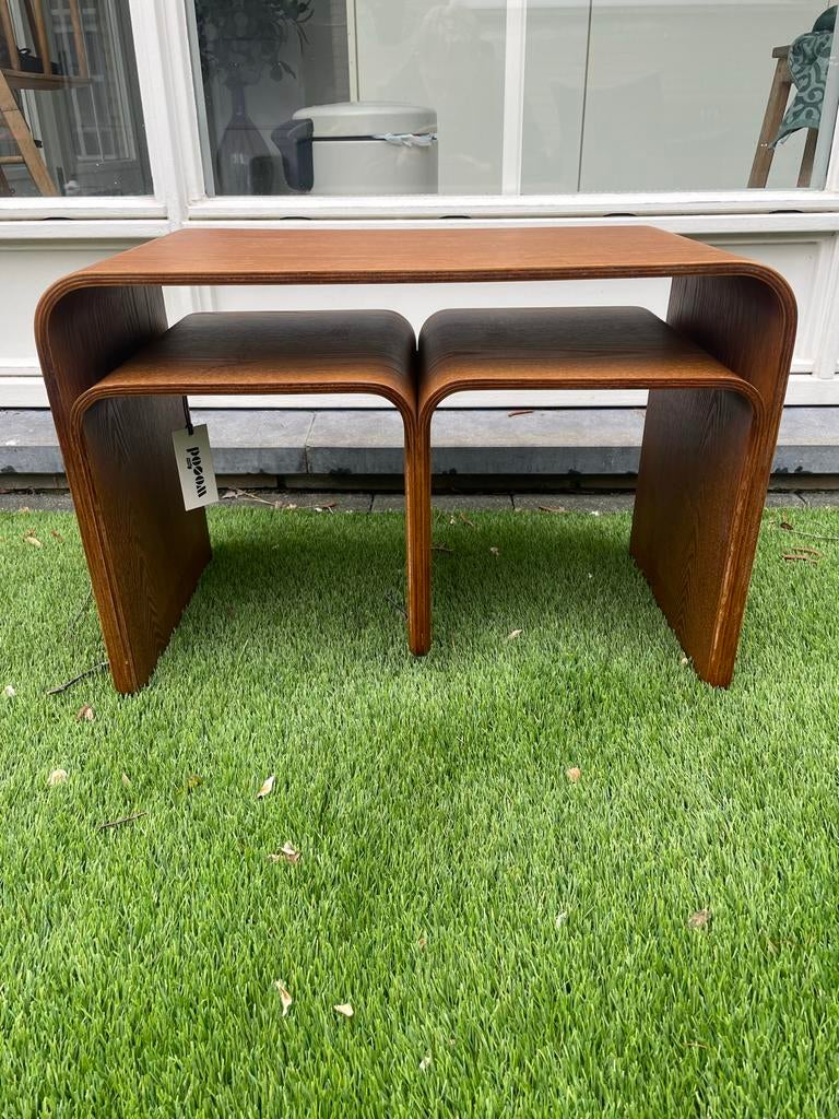 Set van 2 houten bijzettafels - Nesting tafels, Minder dan 50 cm, 50 tot 100 cm, Nieuw, M