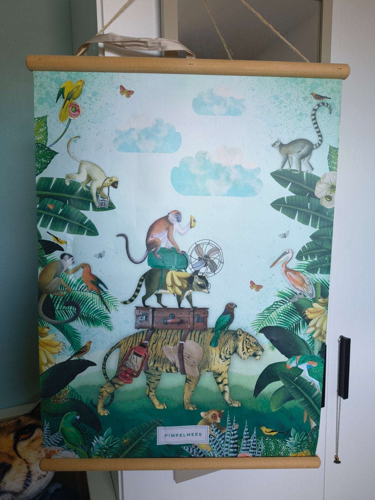 Dubbelzijdige schoolplaat Pimpelmees, Ophalen, Gebruikt, Overige merken, Wanddecoratie