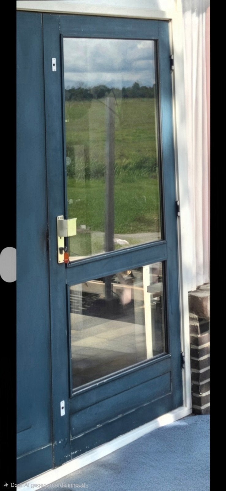 Buitendeur met dubbel glas, slot & sleutel (210.5x92.5x4 cm), Ophalen, Gebruikt, 80 tot 100 cm, Buitendeur