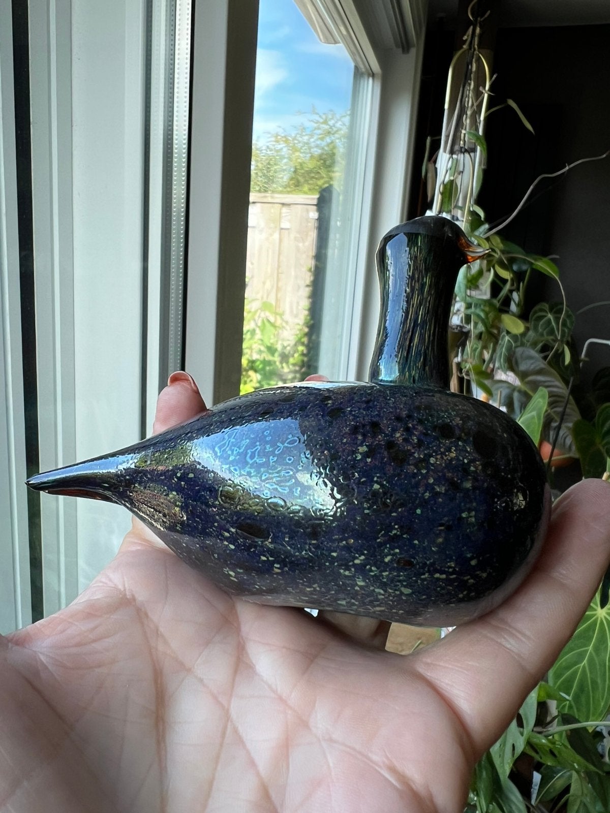 Vintage Zweeds Glas Bird Longneck Tingsgården Eskilstuna, Ophalen of Verzenden