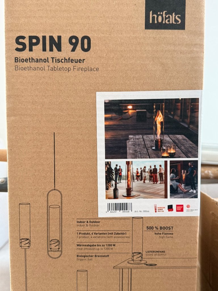 Höfats SPIN 90 Tafelvuur zilver, Overige typen, Nieuw, Ophalen of Verzenden, Zilver