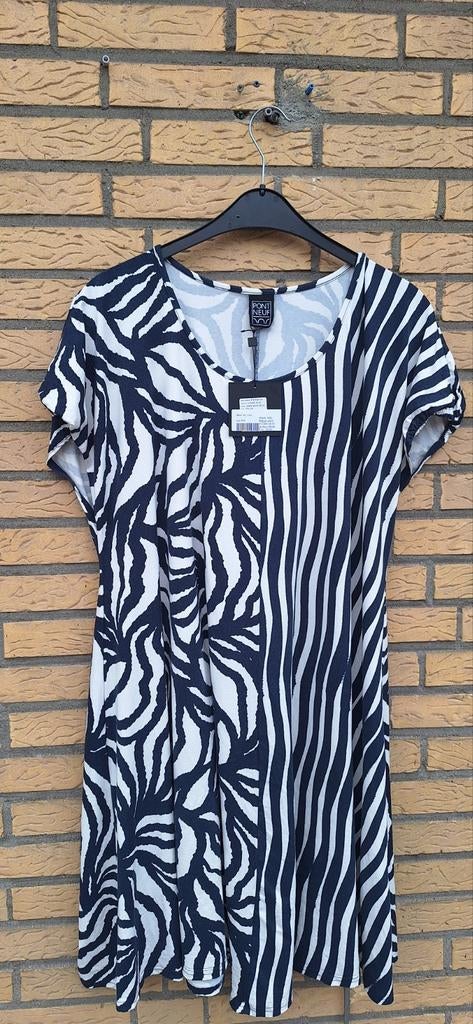 Nieuwe jurk met zebraprint van Pont NEUF, maat XXL, Blauw, Jurk, Nieuw, Ophalen of Verzenden