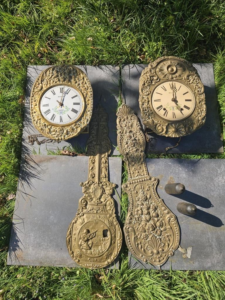 Twee prachtige antieke messing klokken, Antiek en Kunst, Antiek | Klokken, Ophalen of Verzenden
