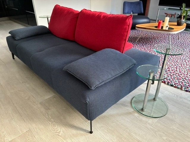 MOVANI GUERNO 2.5 zits bank blauw, Ophalen, 100 tot 125 cm, Tweepersoons, Zo goed als nieuw