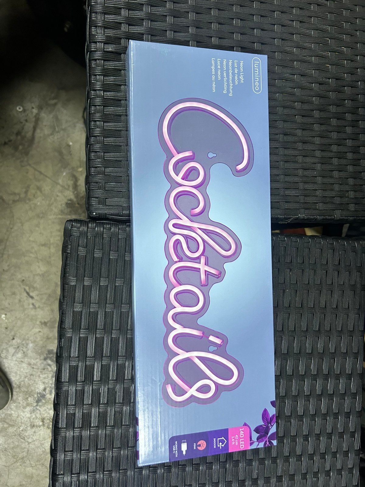 Mooie neon look led verlichting cocktails roze, Ophalen of Verzenden, Nieuw, Lichtbak of (neon) lamp