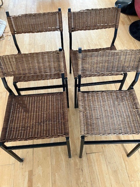 Set 2 Martin Visser SE05 Spectrum eetkamerstoelen pitriet, Ophalen, Gebruikt, Twee, Zwart