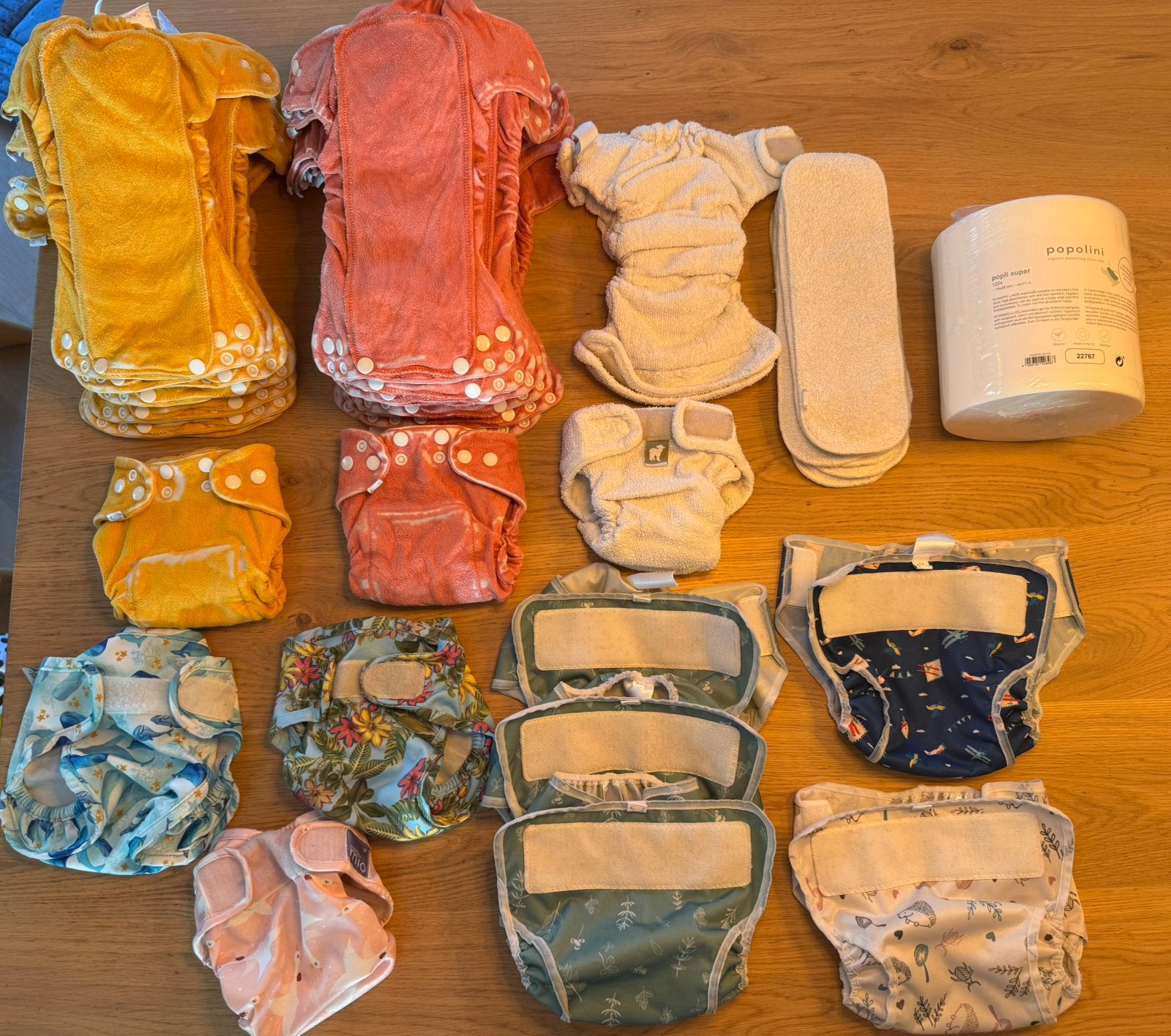 Wasbare luiers newborn Popolini en Little Lamb, Kinderen en Baby's, Ophalen of Verzenden, Gebruikt, Jongetje of Meisje