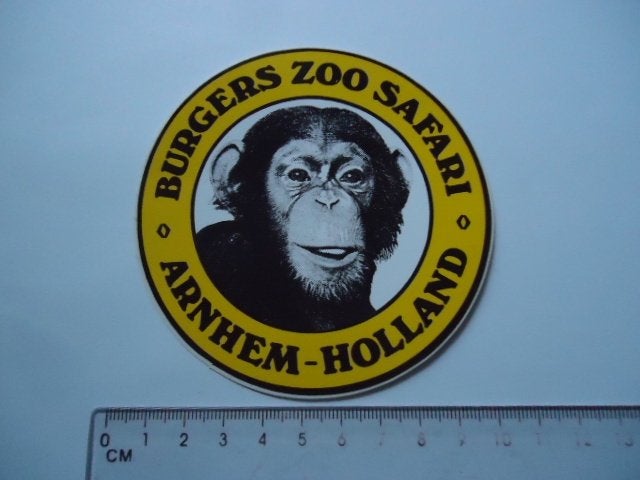 sticker oud AAP Burgers ZOO Safari Arnhem Holland dierentuin, Ophalen of Verzenden, Zo goed als nieuw, Bedrijf of Vereniging