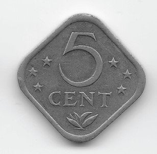 Nederlandse Antillen 5 cent 1982 KM# 13, Verzenden, Midden-Amerika, Losse munt
