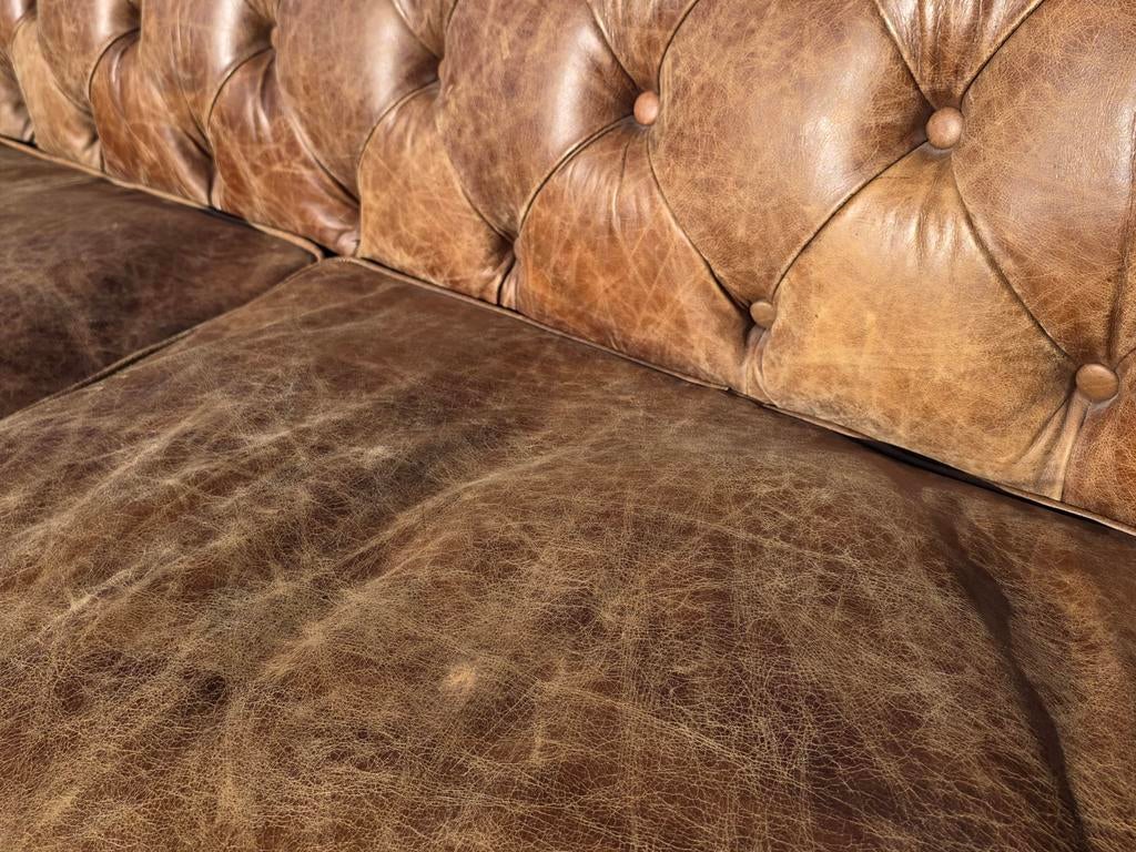 2x Vintage Chesterfield banken + GRATIS BEZORGING, Huis en Inrichting, Gebruikt, Onbekend@voorbeeld.com, Vintage Chesterfield