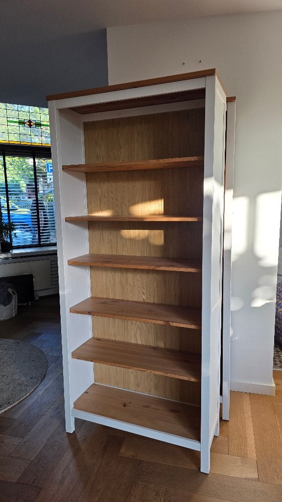 Boekenkast Ikea Hemnes wit/lichtbruin 2 stuks, Huis en Inrichting, Ophalen, Met plank(en), Gebruikt, Grenenhout
