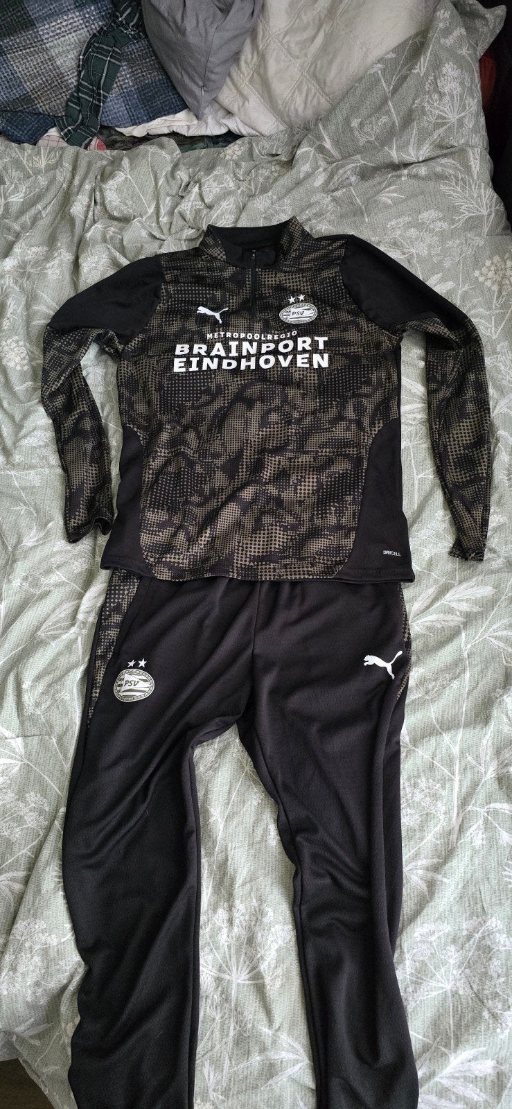 PSV Trainingspak - Puma - Zwart/Goud, Puma, Maat 48/50 (M), Zwart, Nieuw