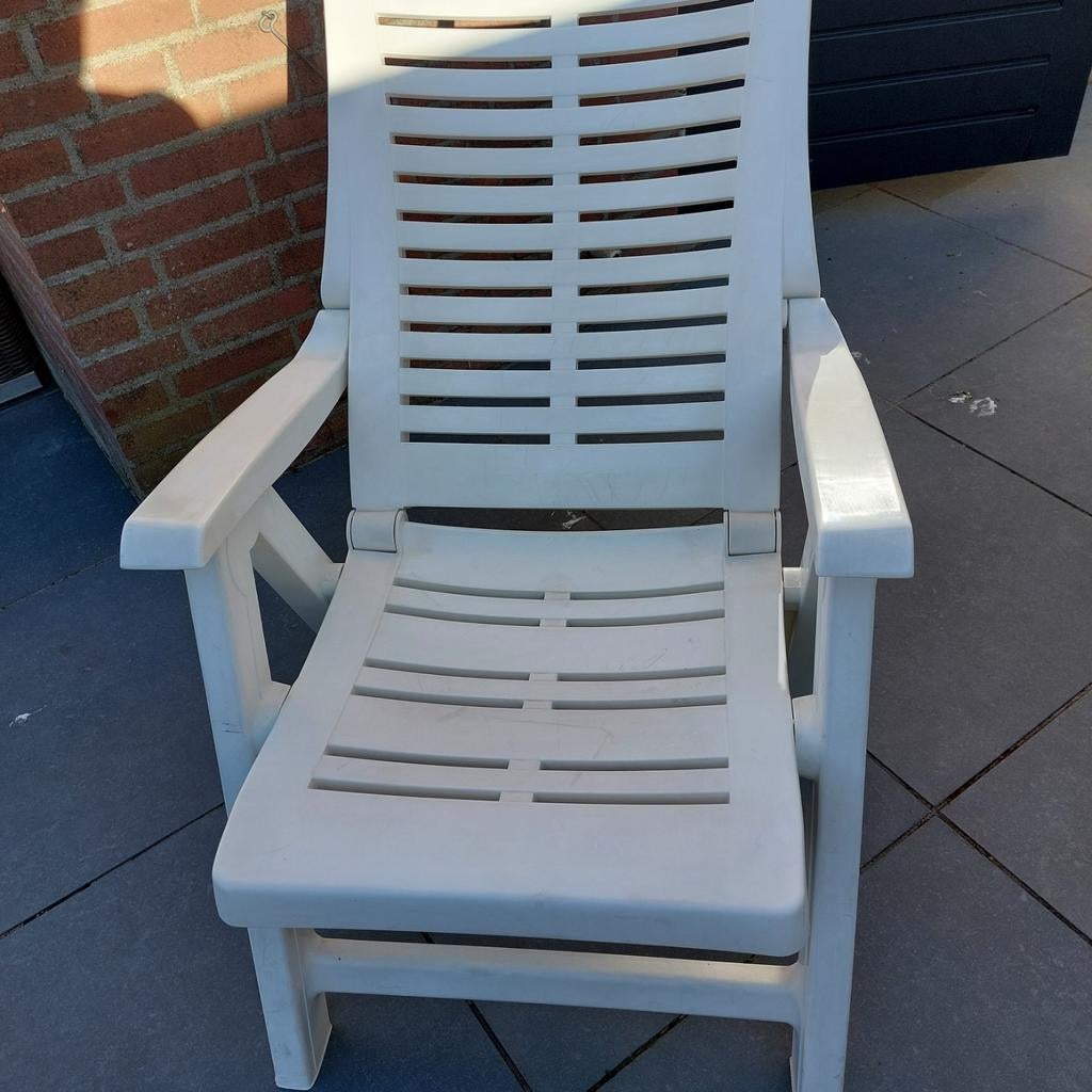 4 stoelen inklapbaar ligstoel en kussens madison kussens zij, Ophalen of Verzenden, Inklapbaar