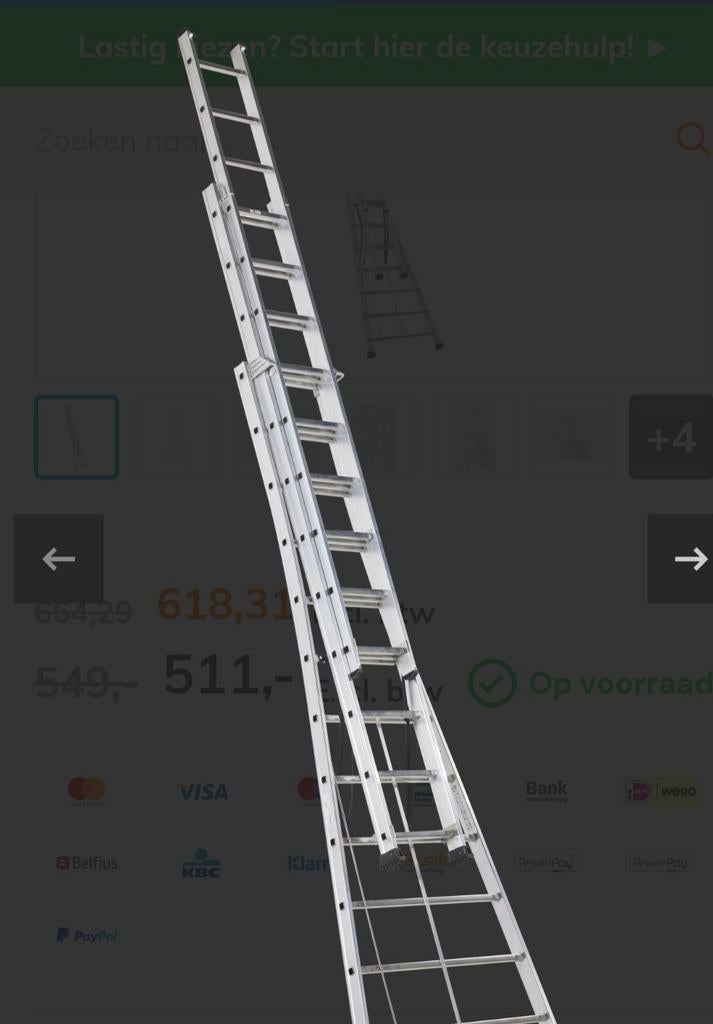 Altrex Ladder 3 x 12 Sporten - Professionele Gibo Ladder, Ophalen of Verzenden