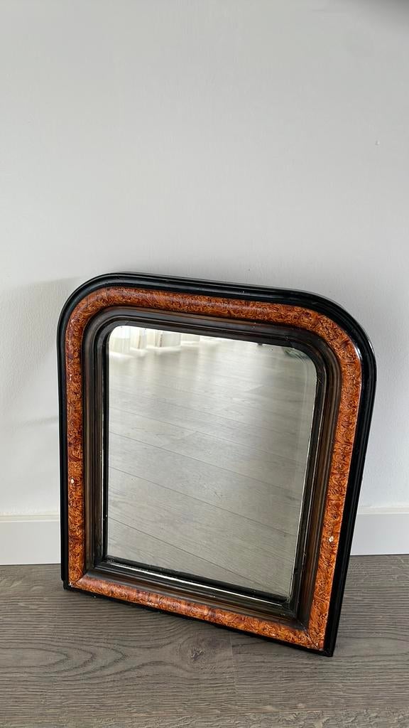 Franse Boogspiegel / toogspiegel Louis Philippe 52 x 42, Antiek en Kunst, Ophalen of Verzenden, Overige vormen, Minder dan 50 cm