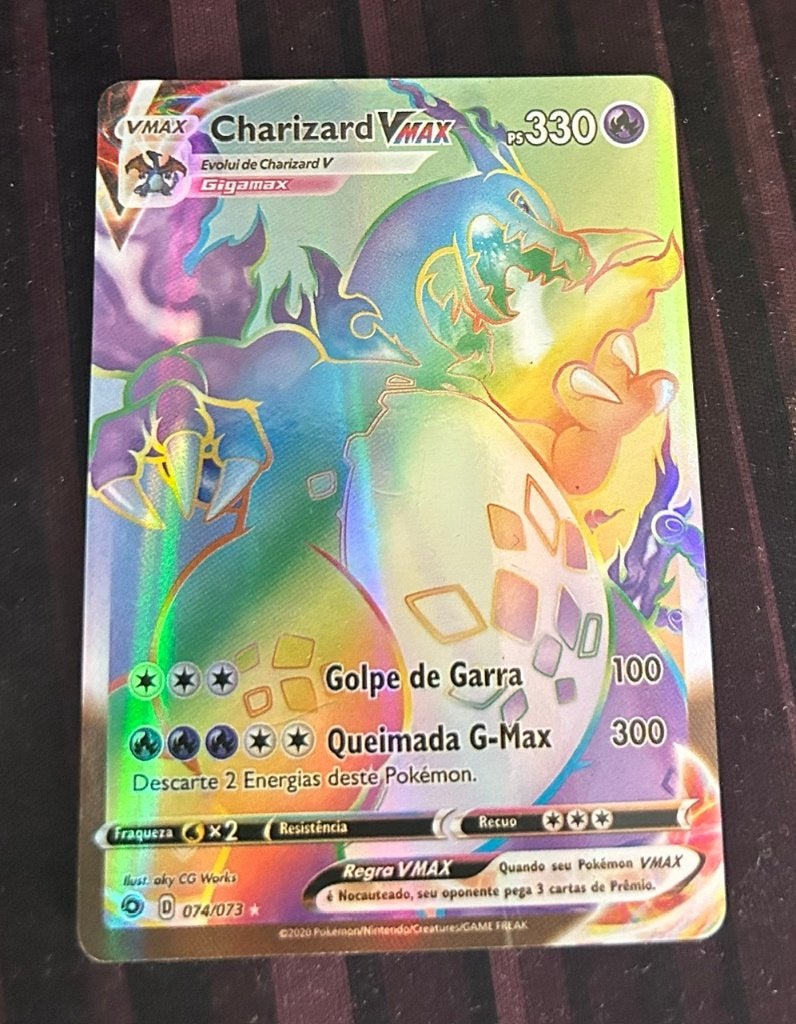 pokemon kaart - Charizard VMax 074/073, Ophalen of Verzenden, Zo goed als nieuw, Losse kaart