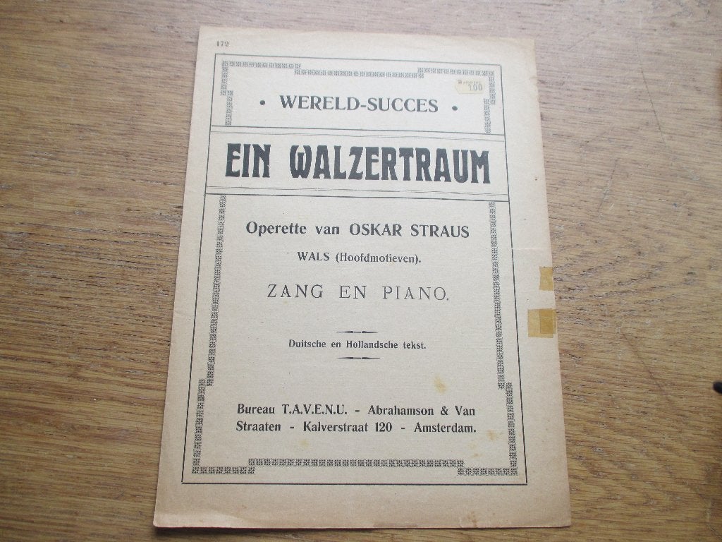 EIN WALZERTRAUM - OSKAR STRAUSS, Muziek en Instrumenten, Bladmuziek, Ophalen of Verzenden, Gebruikt, Artiest of Componist, Populair