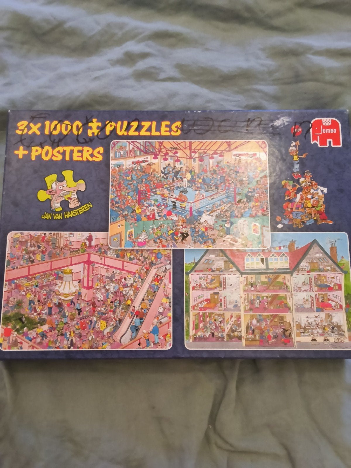 Jan van Haasteren puzzels 3 x 1000 stukjes, Hobby en Vrije tijd, Denksport en Puzzels, Ophalen, 500 t/m 1500 stukjes, Zo goed als nieuw