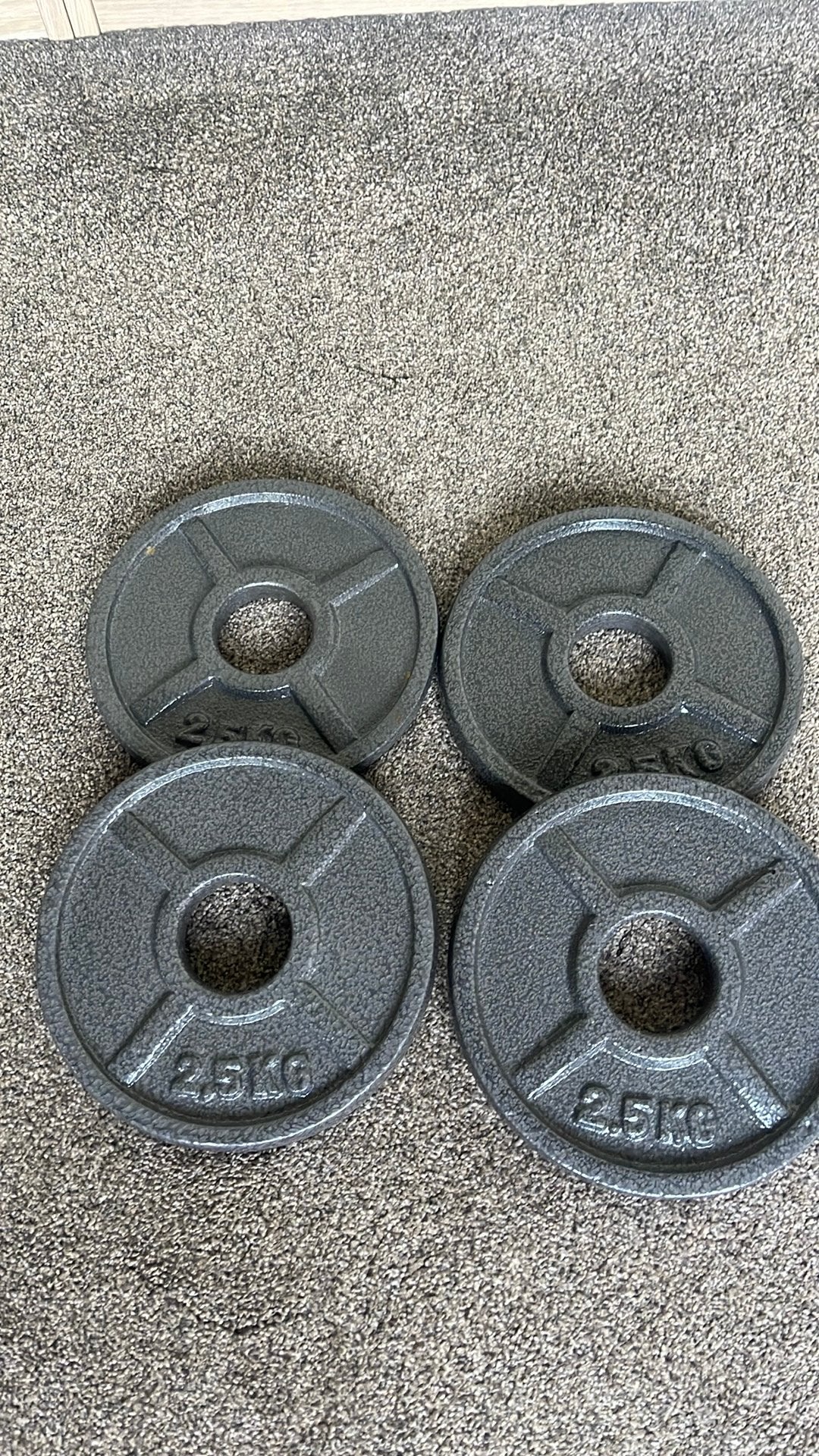 4x Halter gewichten2,5 kg 50mm, Ophalen of Verzenden, Zo goed als nieuw, Halterset