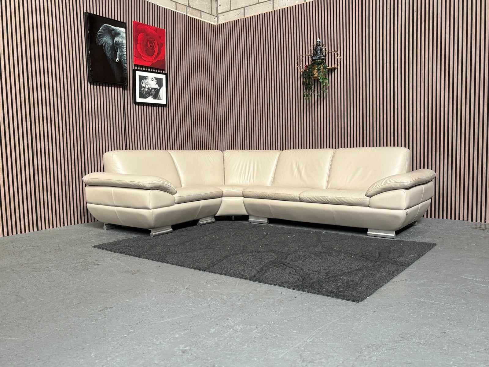 GRATIS LEVERING Calia Italia Hoekbank Leer 280x220 GEREINIGD