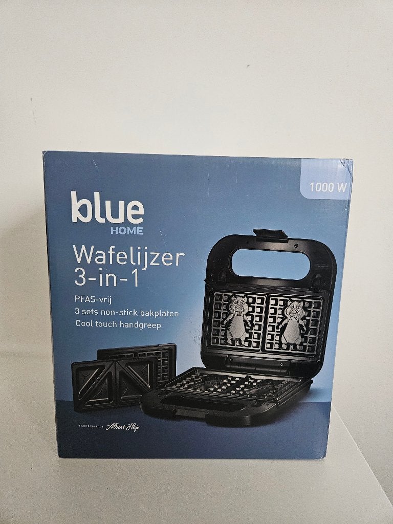 Blue Home Wafelijzer 3-in-1 - Nieuw in doos, Ophalen of Verzenden, Uitneembare platen, Nieuw