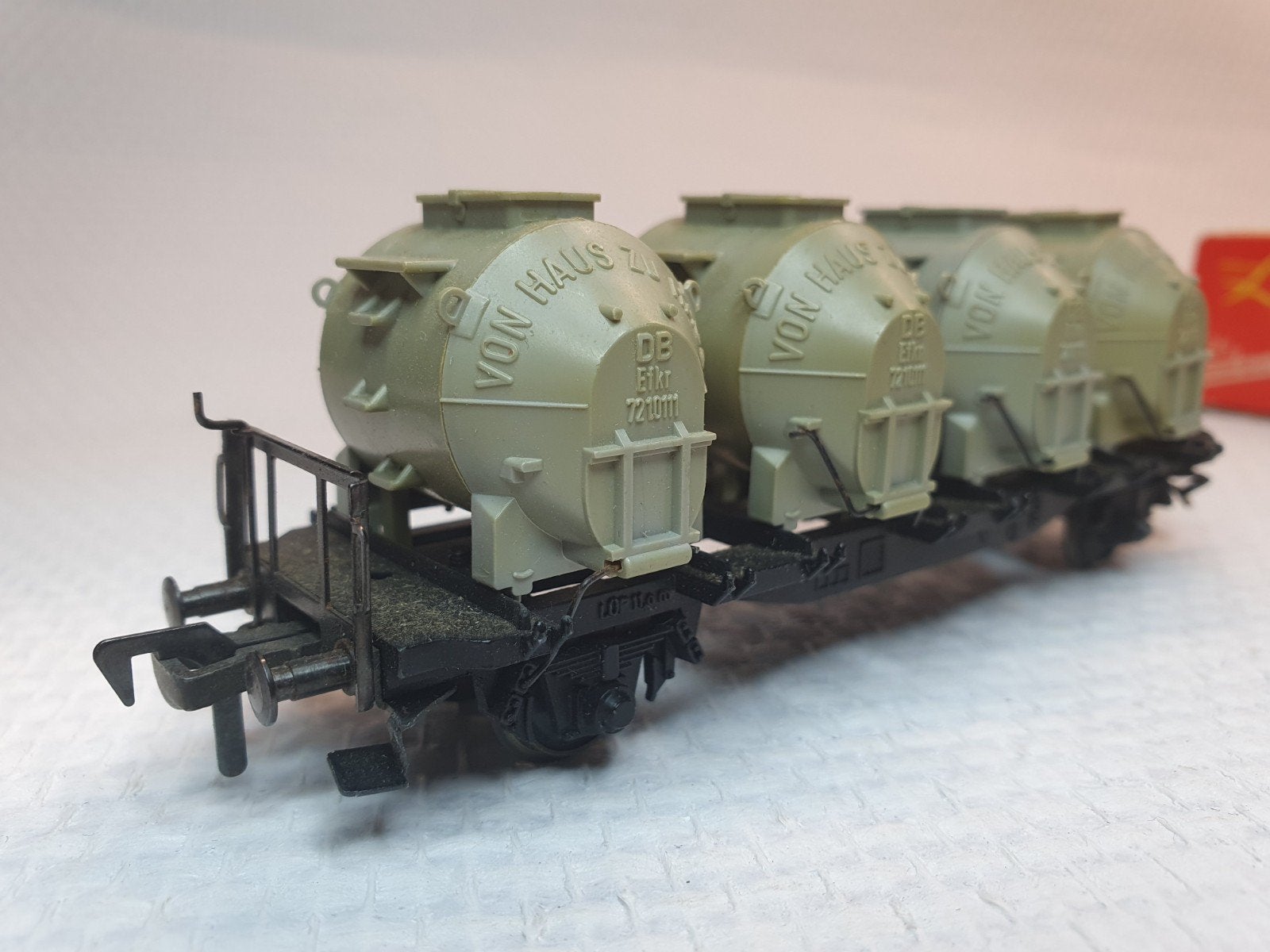 Fleischmann HO wagon met gebruikerssporen in originele doos, Gebruikt, Gelijkstroom, Fleischmann, Wagon