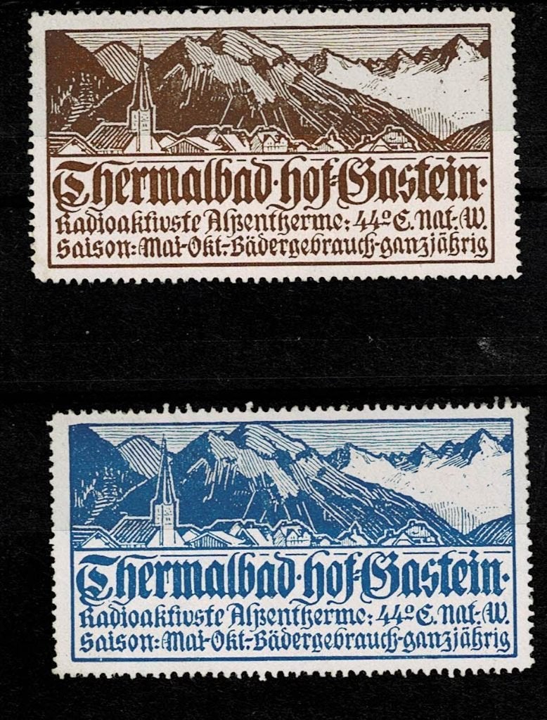 2 sluitzegels Oostenrijk BAD HOFGASEIN, Ophalen of Verzenden, Overige thema's