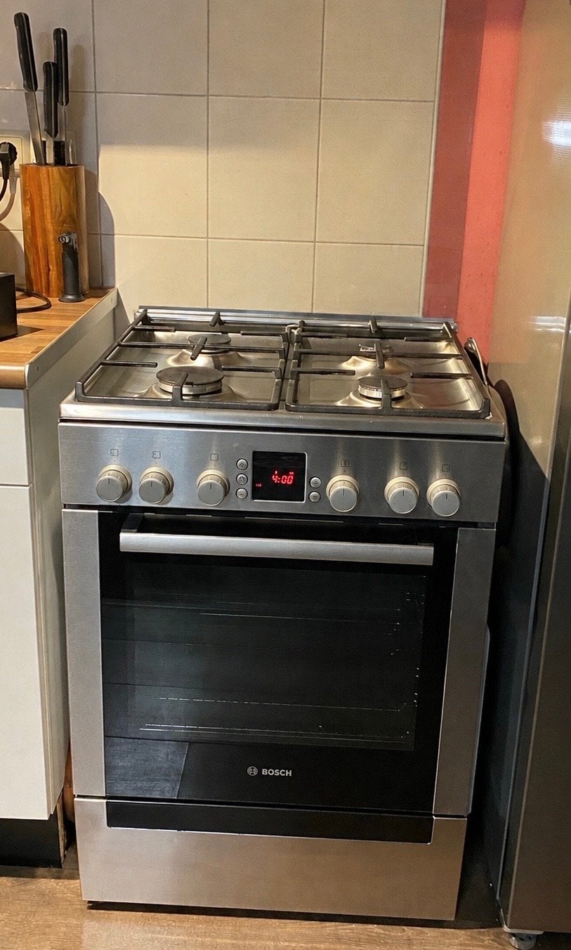 Bosch Vrijstaand Gasfornuis met Oven, Ophalen, Gebruikt, 60 cm of meer, 4 kookzones
