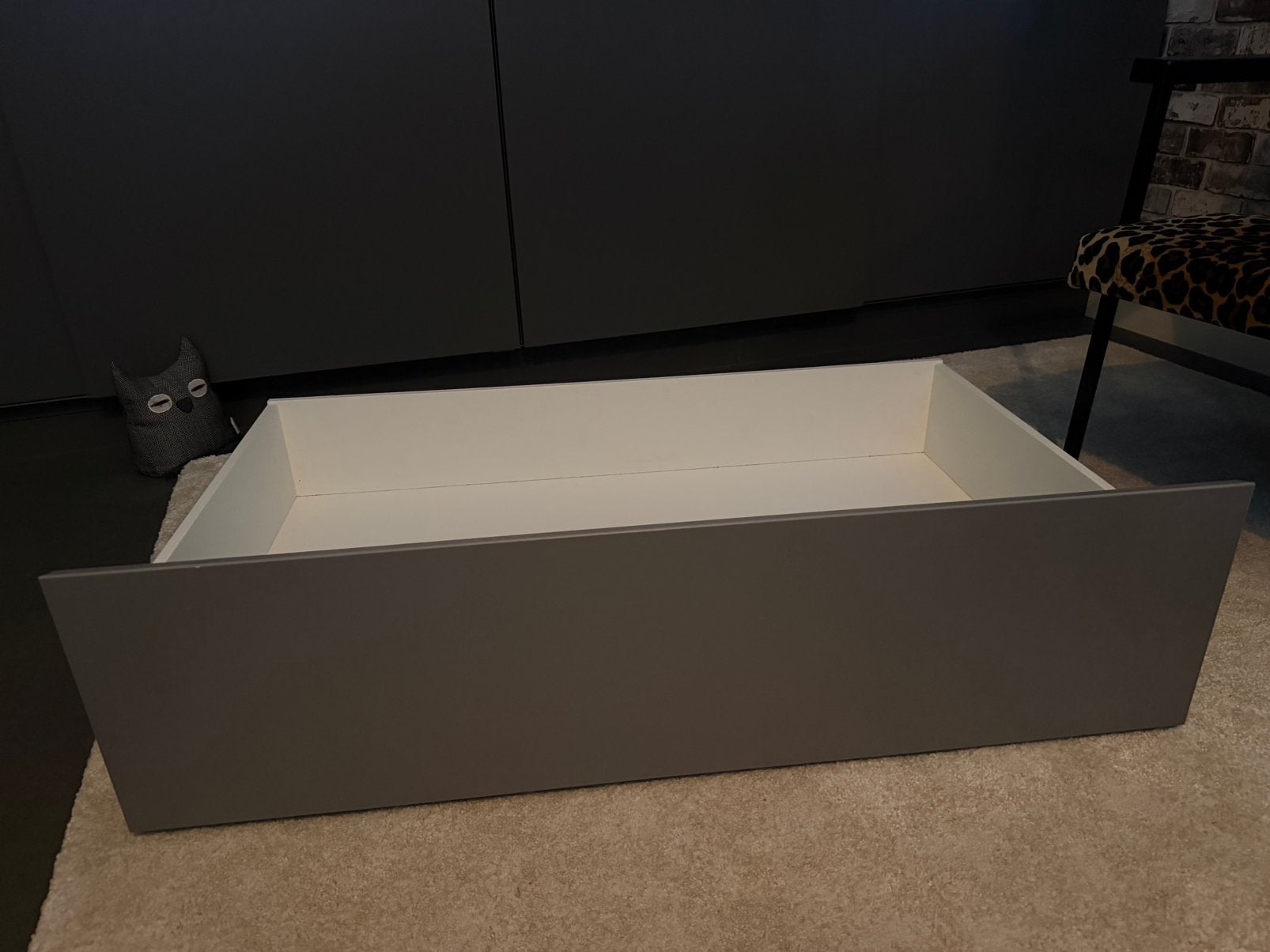 2 lades (grijs) voor Malm bed Ikea 90/200, Ophalen, Eenpersoons, Zo goed als nieuw, Overige maten