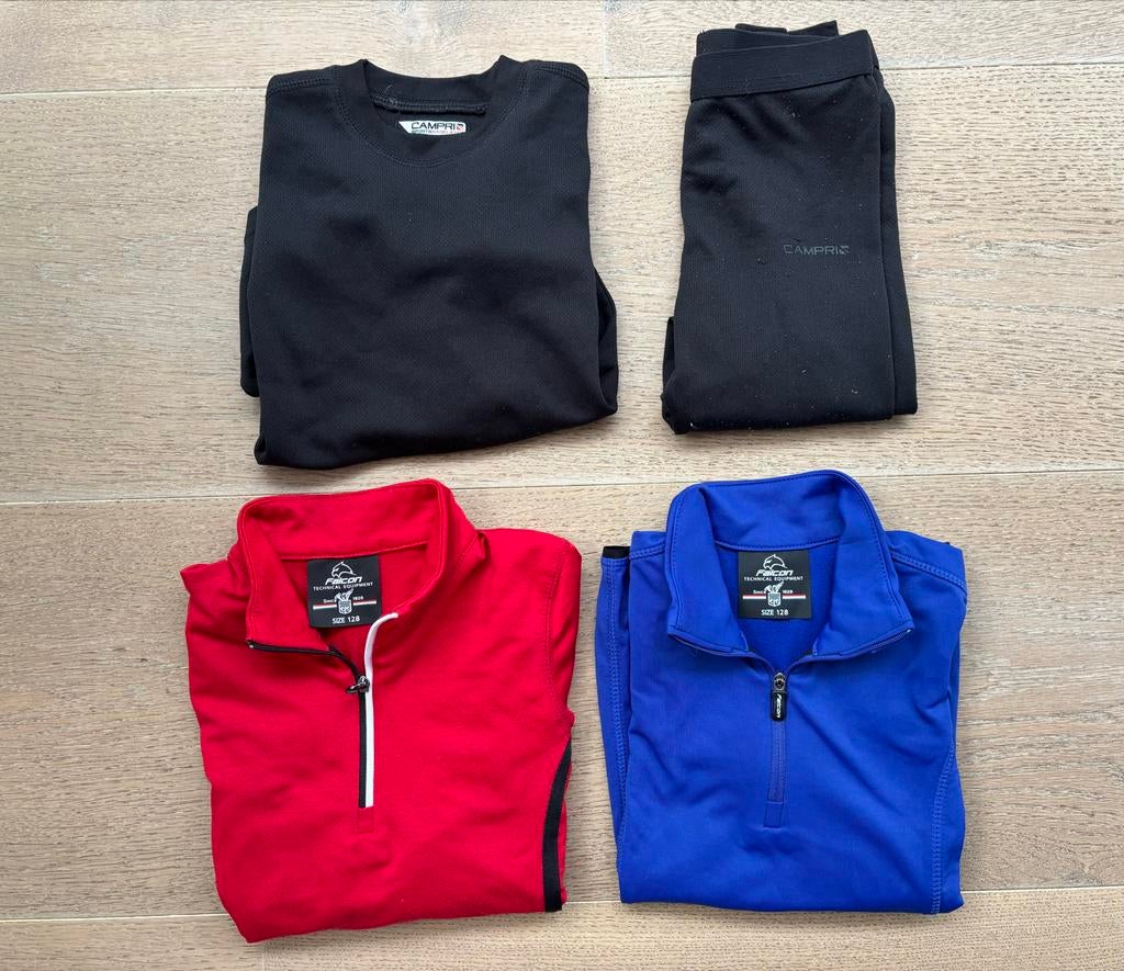 Wintersportkleding set: Falcon pully's en Campri thermoset, Overige merken, Gebruikt, 100 tot 140 cm, Ophalen of Verzenden