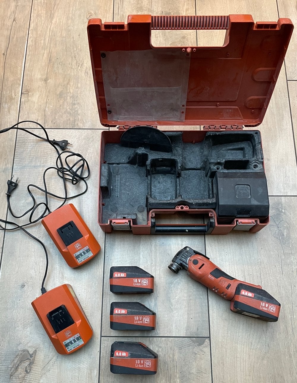 Fein multitool set accu acculader, Doe-het-zelf en Verbouw, Ophalen of Verzenden, Gebruikt, Multitool