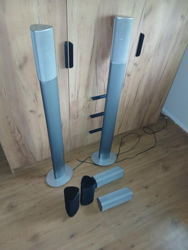 Stijlvolle Philips luidsprekerset - 2 zuilen, 2 satellieten, Audio, Tv en Foto, Luidsprekers, Philips, Gebruikt, Ophalen of Verzenden