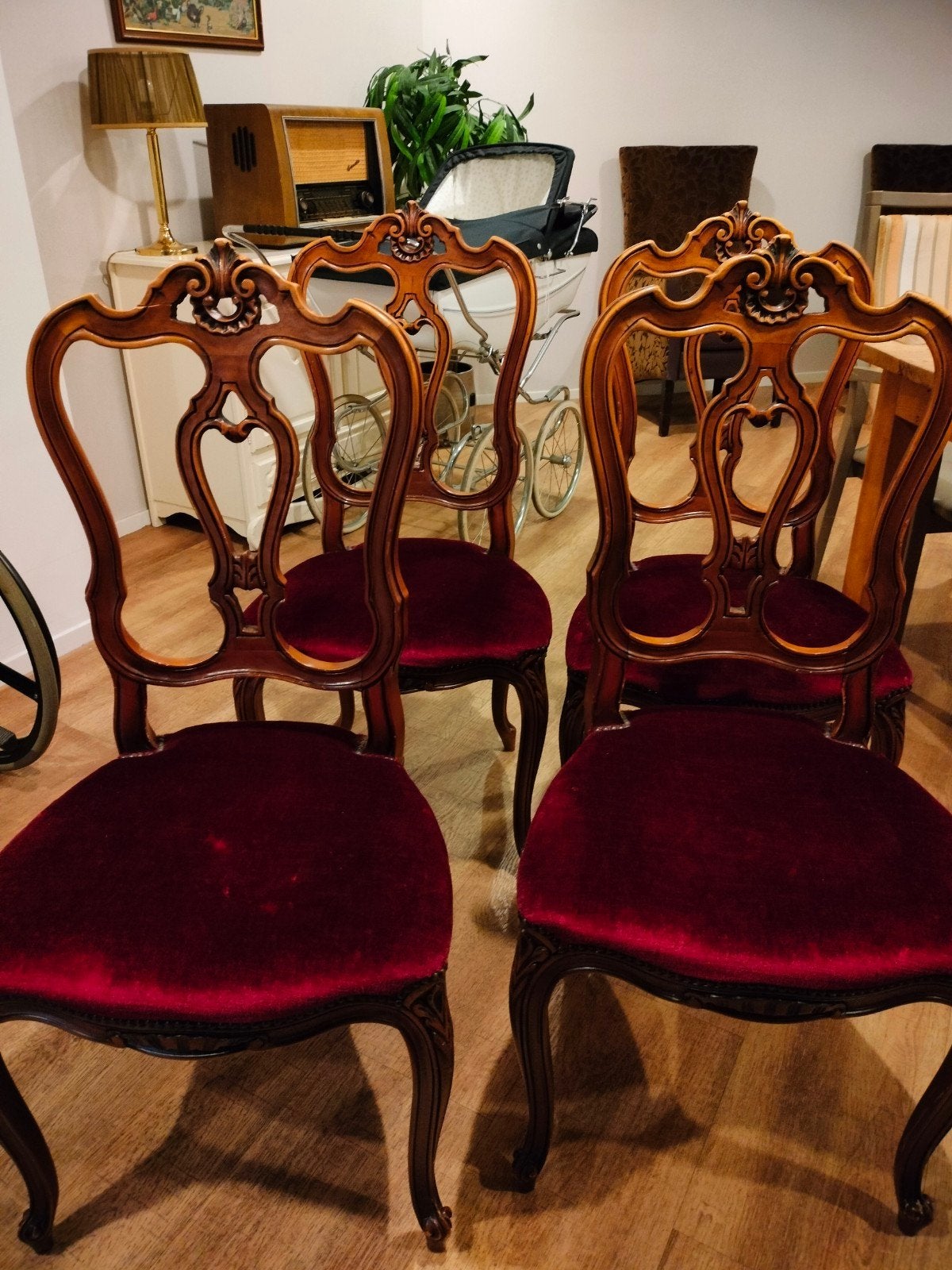 Vier eethoek stoelen barok, Antiek en Kunst, Ophalen
