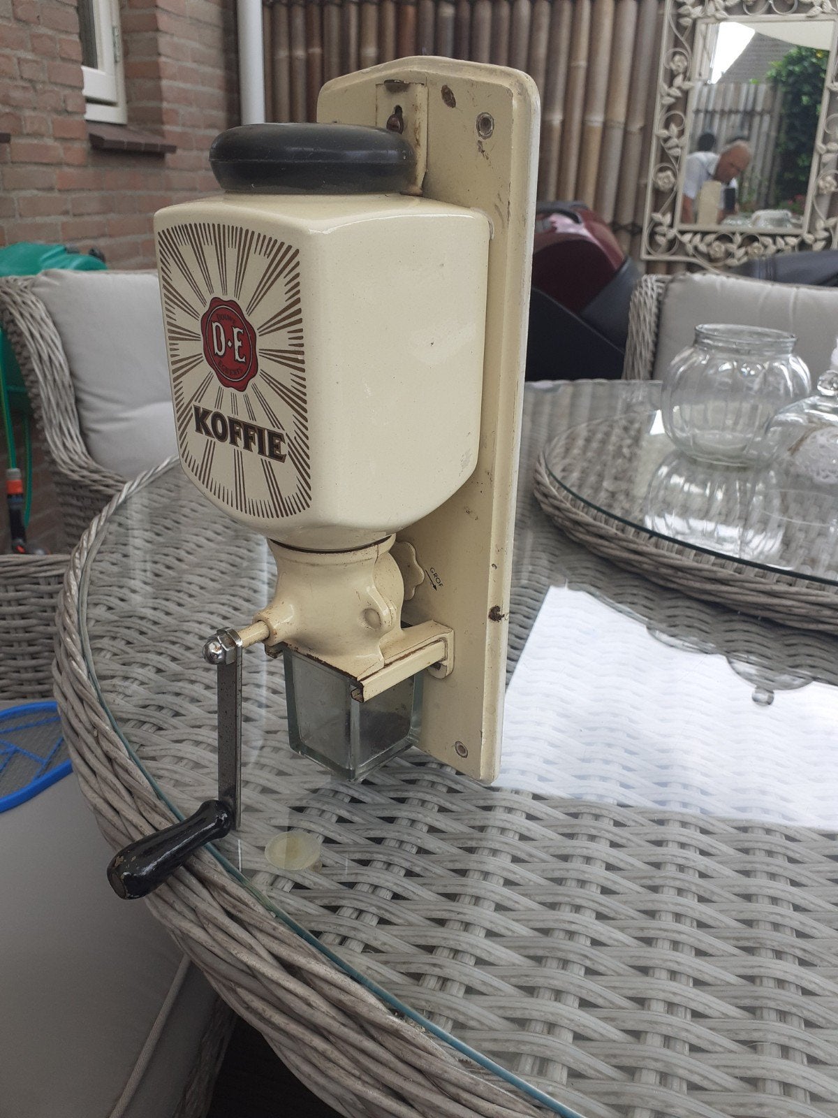 unieke antieke DE  koffie molen hand bediend, Antiek en Kunst, Ophalen of Verzenden